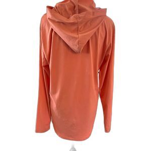 CUTS Elongated Hooded Long Sleeve Shirt Terracotta Coral L Stretch Comfort Fit